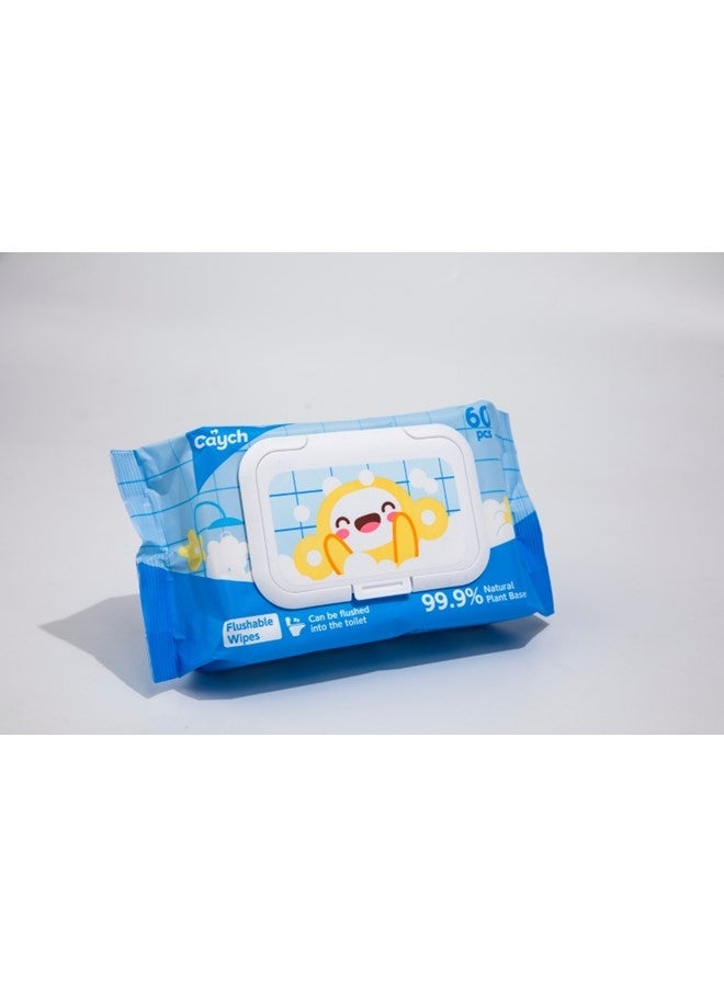 CAYCH 99.9% Plant-Based Flushable Wipes 60 x 4 - 240 Sheets, Biodegradable and Septic-Safe Toilet Tissue Wipes Eco Friendly, Alcohol Free, Gentle for Adults and Kids - Image 3