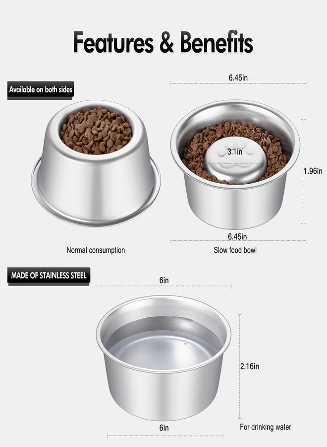 GIUOIDUO Premium Stainless Steel Pet Bowls with Cute Paw Design, Non-Slip Dog & Cat Food Water Bowls, Durable & Easy-to-Clean Feeding Dishes for Small/Medium Pets, Set of 2 pet-Bowls, Raised-pet-Bowls - Image 2