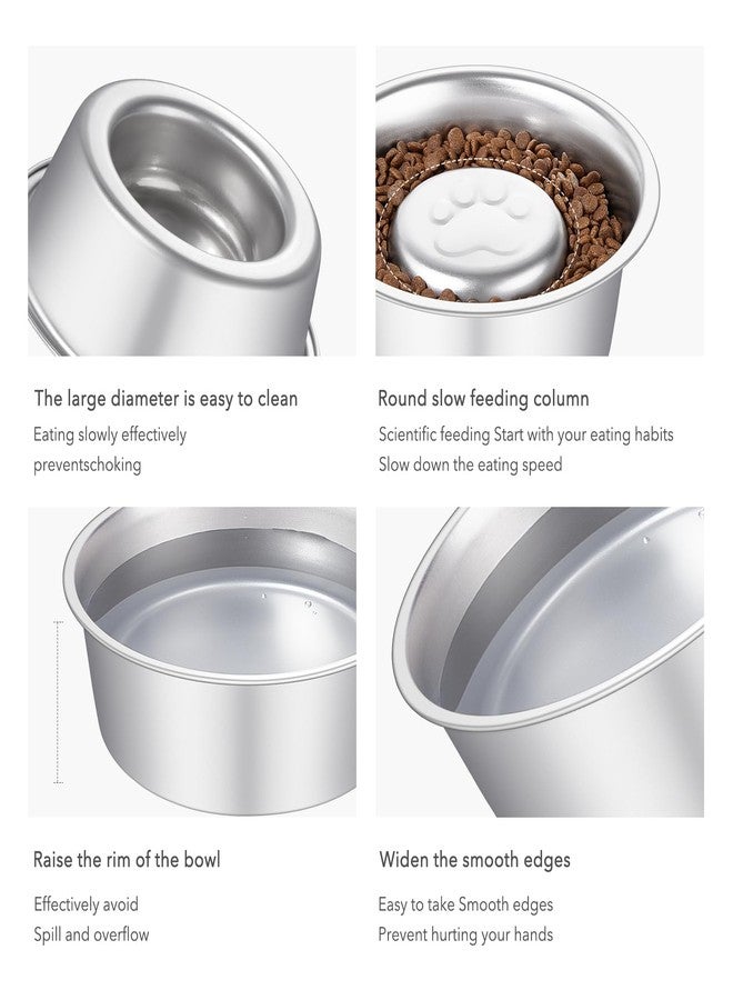 GIUOIDUO Premium Stainless Steel Pet Bowls with Cute Paw Design, Non-Slip Dog & Cat Food Water Bowls, Durable & Easy-to-Clean Feeding Dishes for Small/Medium Pets, Set of 2 pet-Bowls, Raised-pet-Bowls - Image 3