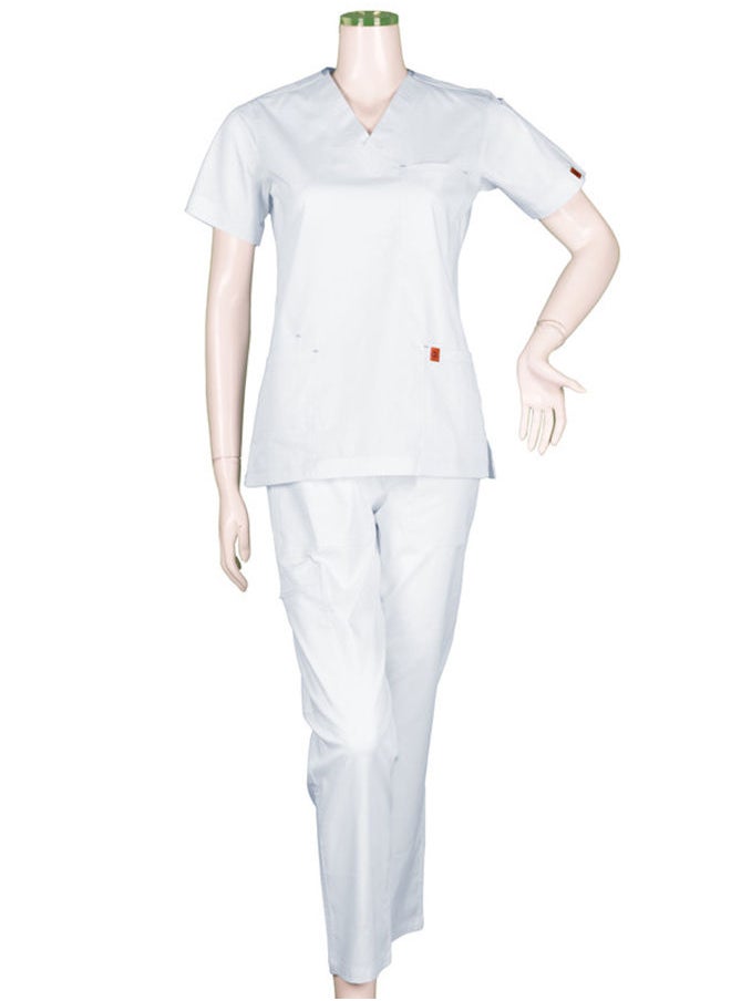 OXYGEN - Oxygen Unisex Scrub Set - White B15D - Image 1