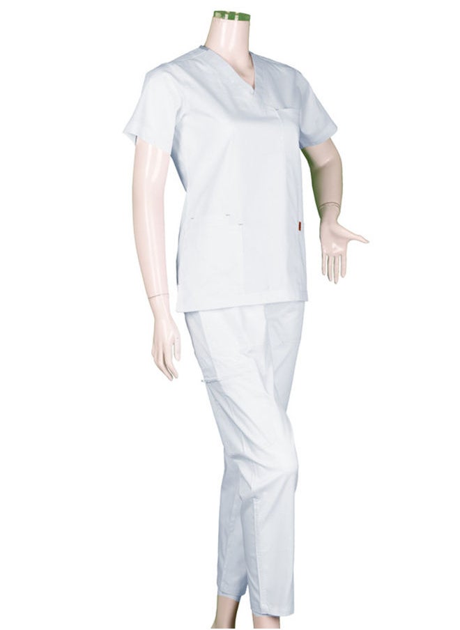 OXYGEN - Oxygen Unisex Scrub Set - White B15D - Image 1