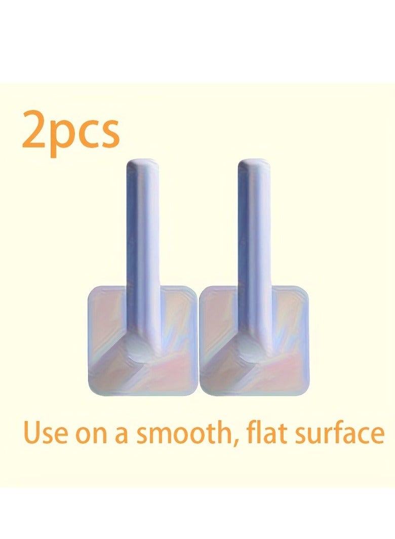 2pcs Durable Plastic Storage Hook - Versatile Adhesive Towel & Coat Hook - Space-Saving Organizer for Bathroom, Bedroom, Kitchen & Office - No Drill, Easy Install  - Image 1