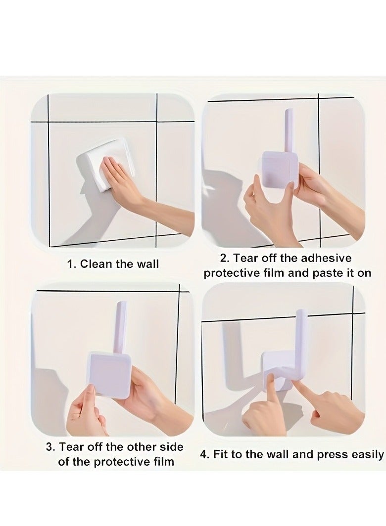 2pcs Durable Plastic Storage Hook - Versatile Adhesive Towel & Coat Hook - Space-Saving Organizer for Bathroom, Bedroom, Kitchen & Office - No Drill, Easy Install  - Image 4