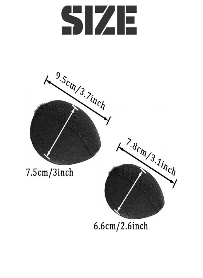 vipolish 2 Pairs Black Sponge Bump IT UP Volume Hair Base Styling Insert Tool Hair Pad Hair Bun Maker Hair Accessories (2Large+2Small) - Image 2