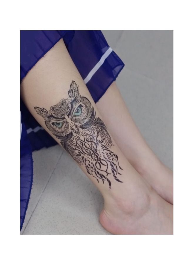 Wenshentie Owl Patterned Tattoo Sticker Black/Brown/Blue - Image 2