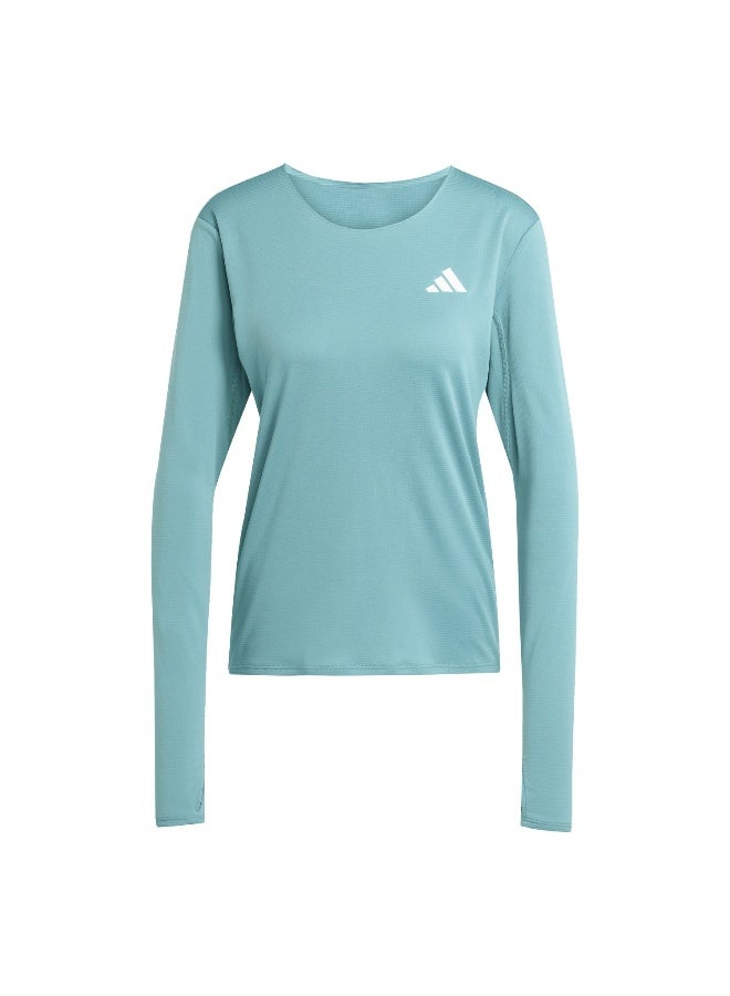 Adidas Adizero L Tee W Turquoise T-Shirt (Long Sleeve) T-Shirts For Women - Image 1