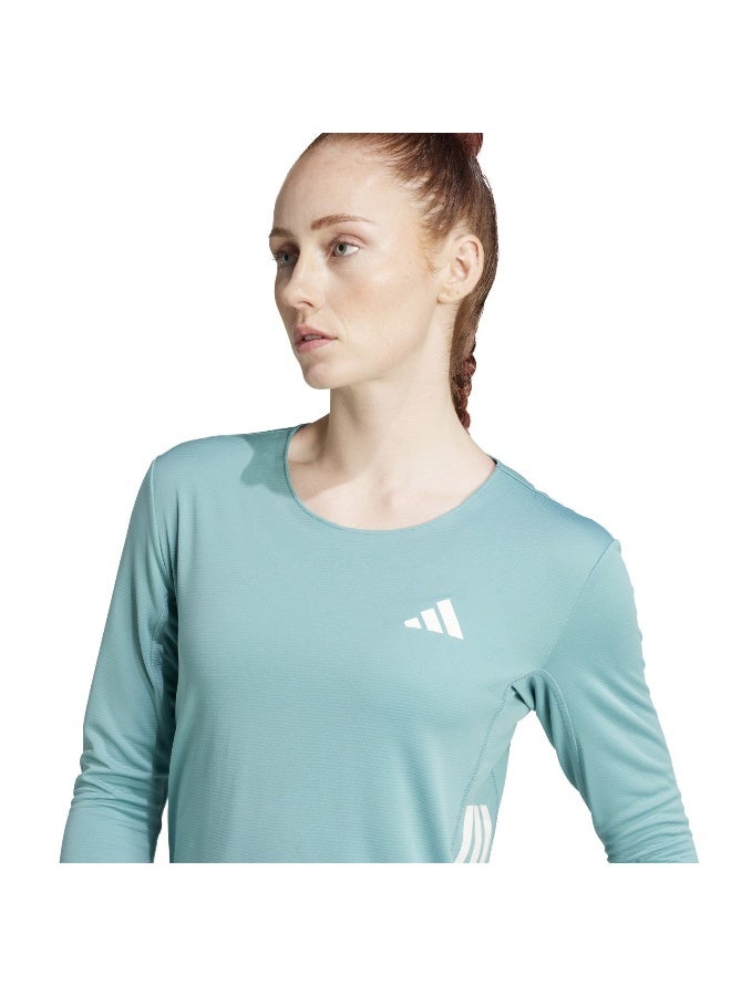 Adidas Adizero L Tee W Turquoise T-Shirt (Long Sleeve) T-Shirts For Women - Image 5