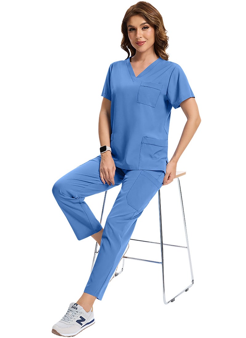 Magic Park Magic Park Medical Scrubs Set 2025 Scrub Suit Set for Women Medical Scrubs Top Pants Maid Uniform Nanny Scrub Suit Housemaid Uniform  - Image 3