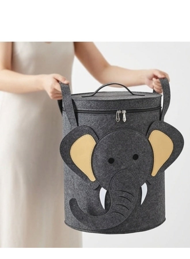 صندوق تخزين متين للأطفال من اللباد مع غطاء - سلة تخزين قابلة للطي للألعاب والغسيل والأغراض اليومية - خفيف الوزن، مقاوم للماء، وسهل الحمل بمقابض، مثالي لتنظيم غرفة الأطفال أو غرفة النوم - Image 2