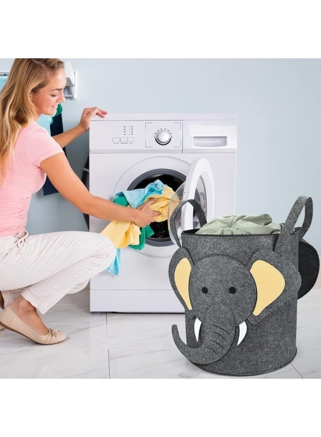 صندوق تخزين متين للأطفال من اللباد مع غطاء - سلة تخزين قابلة للطي للألعاب والغسيل والأغراض اليومية - خفيف الوزن، مقاوم للماء، وسهل الحمل بمقابض، مثالي لتنظيم غرفة الأطفال أو غرفة النوم - Image 5