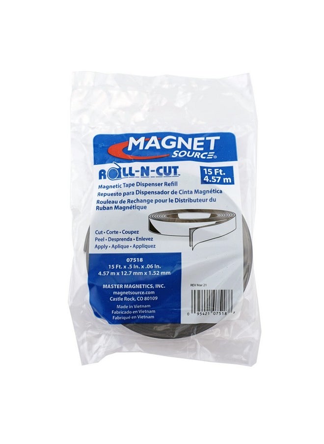 Master Magnetics - Roll-N-Cut Flexible Magnetic Tape Refill - 1/16" Thick X 1/2" Wide X 15 Feet, 1 Roll, 07518 - Image 1