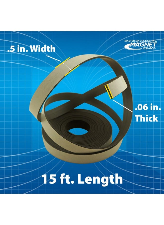 Master Magnetics - Roll-N-Cut Flexible Magnetic Tape Refill - 1/16" Thick X 1/2" Wide X 15 Feet, 1 Roll, 07518 - Image 1