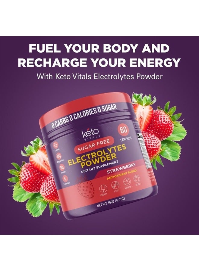 Electrolytes Powder | Keto-Friendly Electrolytes with Potassium, Magnesium, Sodium, Calcium | Keto Electrolytes Supplement Energy Drink Mix | Sugar-Free, Zero Calories, Zero Carbs