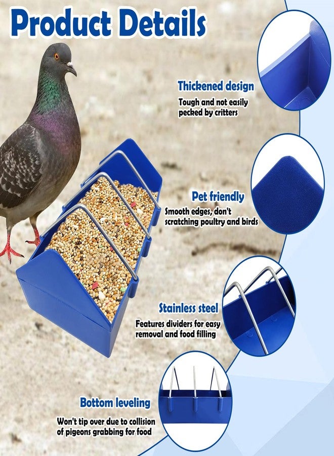 Hamiledyi 2 Pack Pigeon Feeder, Bird Dispenser Slot Container, Thick Durable Slot Container Feeding, Removable Steel Wire Partition for Pigeons Quails Birds Chicks Ducklings(Length: 8") - Image 4