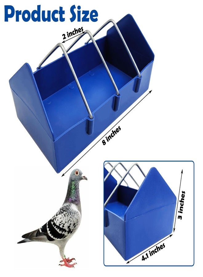 Hamiledyi 2 Pack Pigeon Feeder, Bird Dispenser Slot Container, Thick Durable Slot Container Feeding, Removable Steel Wire Partition for Pigeons Quails Birds Chicks Ducklings(Length: 8") - Image 3