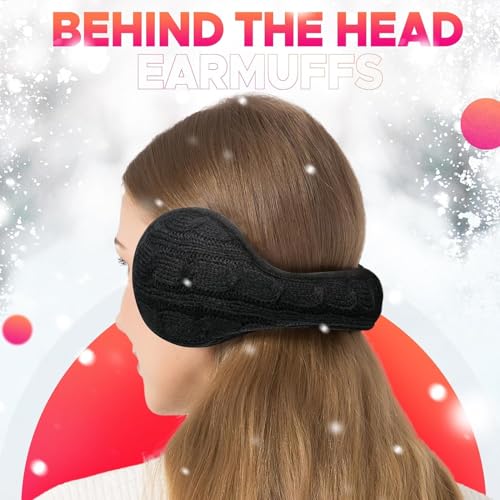 NORTHWIND Winter ear muffs for men, ear muffs for women, ear cover for winter Behind The Head Style Winter Earmuffs for Men & Women Adjustable (Black) - Image 3