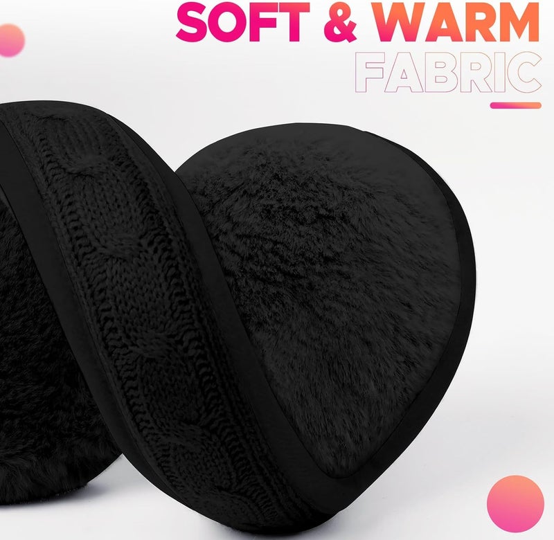 NORTHWIND Winter ear muffs for men, ear muffs for women, ear cover for winter Behind The Head Style Winter Earmuffs for Men & Women Adjustable (Black) - Image 2