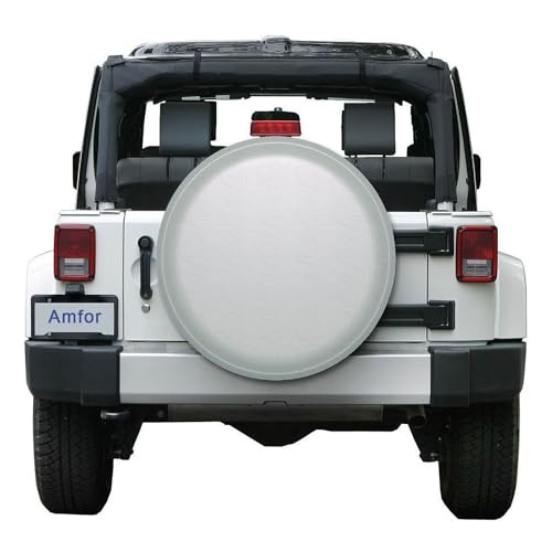 AmFor 28-29 inch Spare Tire Cover, Universal Fit for Jeep, Trailer, RV, SUV, Truck,Tough Tire Wheel Soft Cover Diameter 28" -29", Camper Wheel, Weatherproof Tire Protectors (White) - Image 3