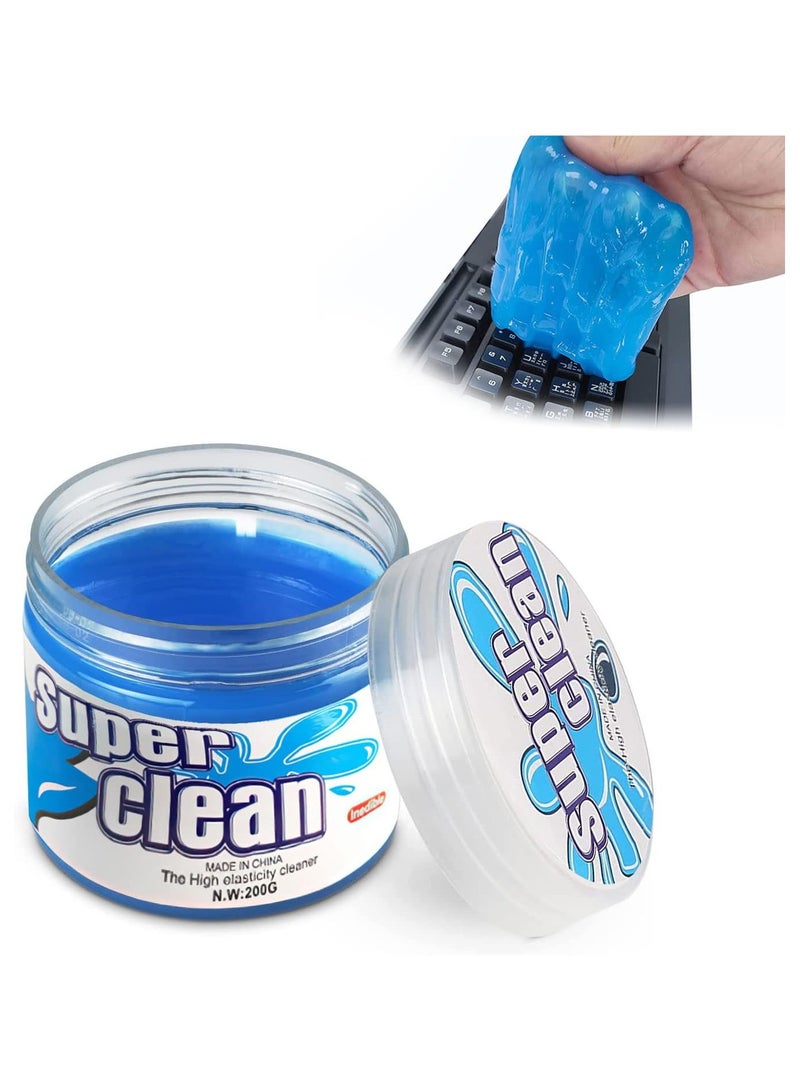 جل تنظيف لوحة المفاتيح، 3 قطع لإزالة الغبار، تهوية تلقائية، تفاصيل داخلية للسيارة، مجموعة تنظيف عالمية لفتحات السيارة، الكمبيوتر الشخصي، اللابتوبات، الكاميرات، أزرق - Image 1