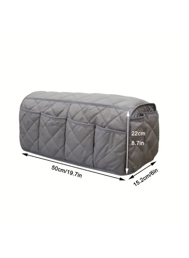 Multi Functional Sofa Side Storage Bag With Remote Holder Fabric Organizer For Living Room Bedroom Office Blue - Image 4