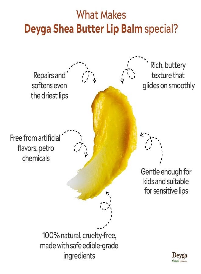 Deyga Shea Butter Lip Balm | Tinted Lip Care | For Dry & Chapped Lips | For Women & Men, Multicolour, 1 Count - Image 4