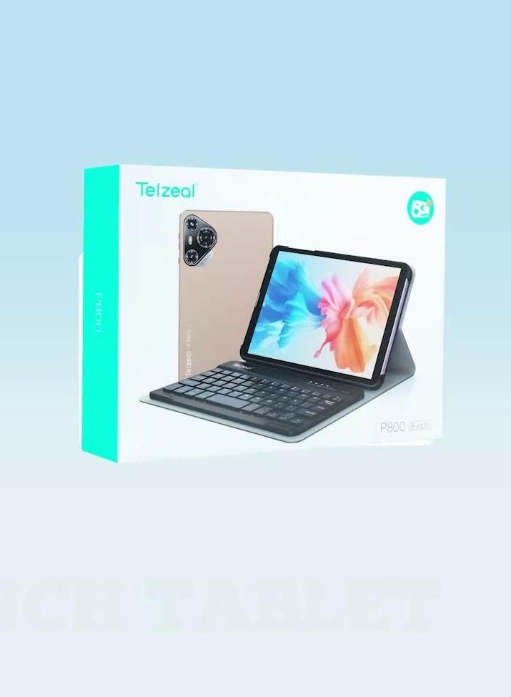 Telzeal P800 Tablet 8 Inch Android 12 with Dual SIM, 6GB RAM, 256GB ROM, 5G WiFi, 5000mAh Battery, HD Display, and Wireless Keyboard – Gold - Image 4