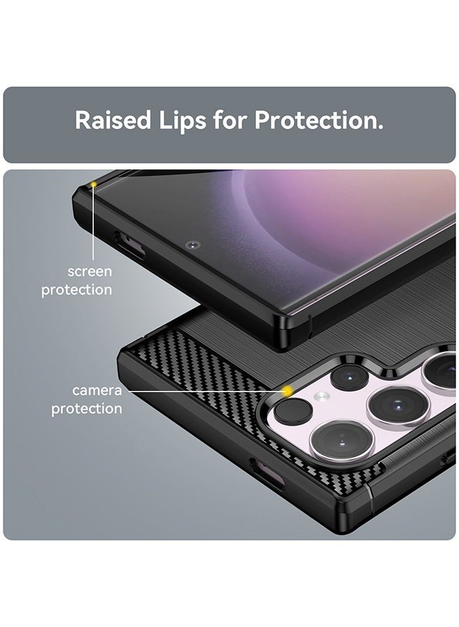 X-level Samsung Galaxy S24 Ultra Case Cover with Soft TPU Carbon Fiber Texture Anti-Scratch Shockproof Slim Anti-Drop Bumper Back Cover Comfortable Touch Cell Phone  Accessory for Galaxy S24 Ultra 5G - Image 3
