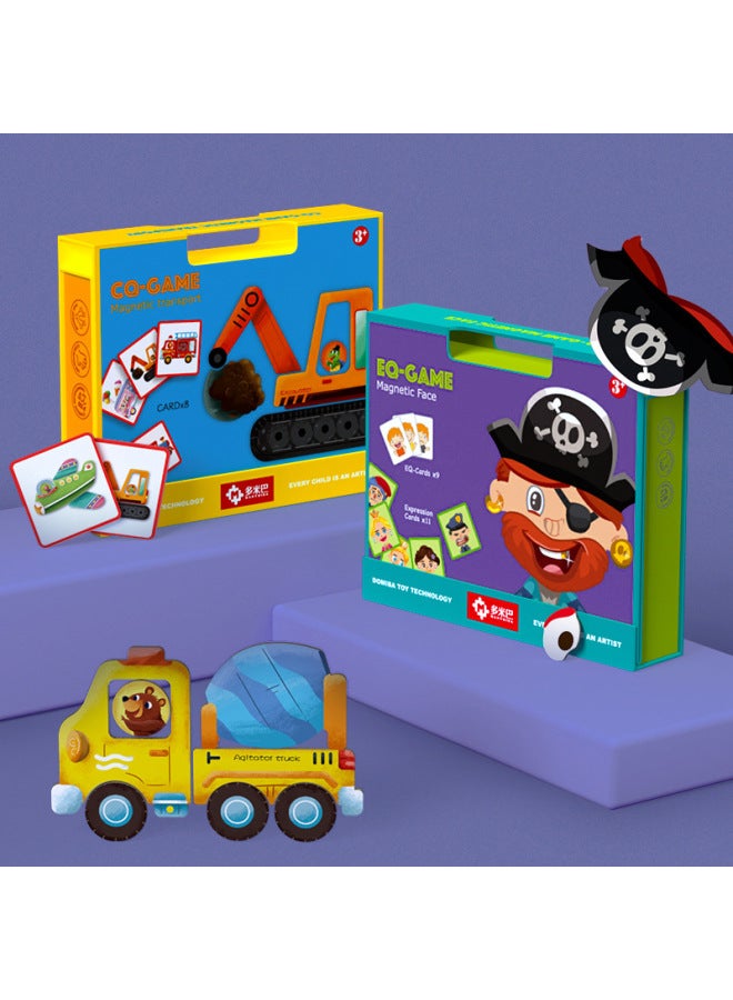 Domiba Early Education Magnetic Children's Puzzle 2-3-4-6 Years Old Cognitive Baby Early Education Educational Toys Paper Puzzle-Color:Face Show Magnet (suitable For 2-5 Years Old Baby) Change Creative - Image 4