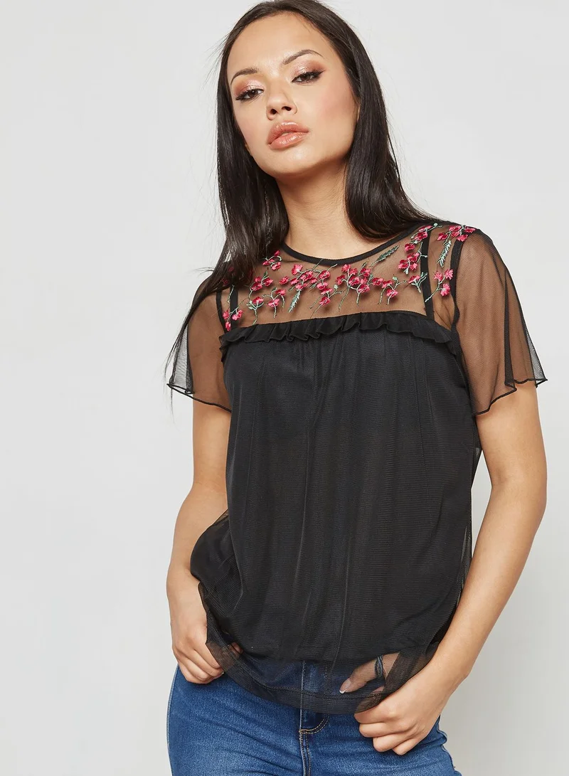 VERO MODA Mesh Detail Top
