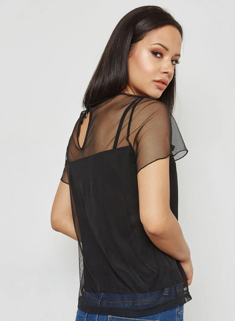 VERO MODA Mesh Detail Top