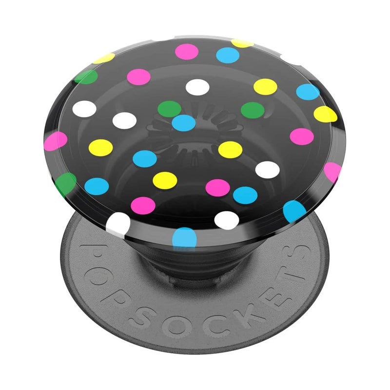 PopSockets Translucent Phone Grip with Expanding Kickstand, PopSockets for Phone, Translucent PopGrip - Black Disco - Image 1