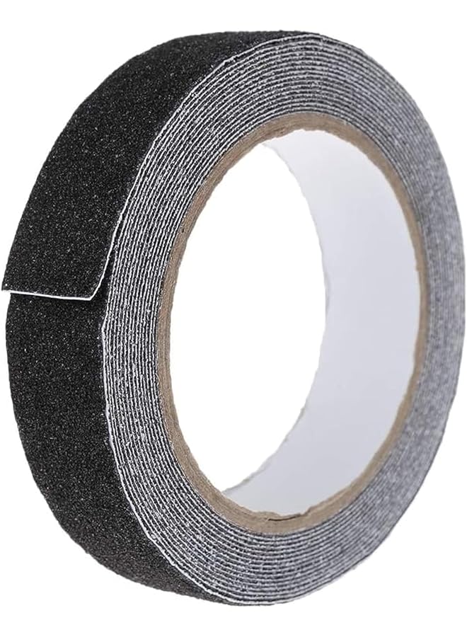 PROMASS Anti Slip Tape | Friction Tape | High Power Non-Slip Tape | Black High Traction Non-Slip | Length 18m Width 2.5 cm| Best for Stairs Floor Ships Skateboarding | Strongly Adhesive Waterproof Black  - Image 1