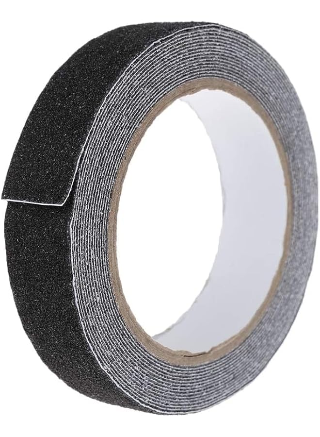 PROMASS Anti Slip Tape | Friction Tape | High Power Non-Slip Tape | Black High Traction Non-Slip | Length 18m Width 2.5 cm| Best for Stairs Floor Ships Skateboarding | Strongly Adhesive Waterproof Black  - Image 2