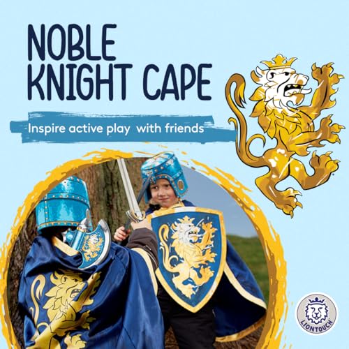 Liontouch Noble Knight Cape for Boys Blue Age 38 Years One Size Fits All Medieval Pretend Play Toy Cloak for Kids Dress Up Fancy Dresses Cosplay Royal Knight Costume Accessory - Image 5