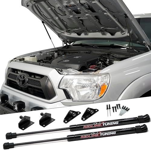 Redline Tuning 21-27010-02 Hood QuickLIFT PLUS System Compatible with Toyota Tacoma 2005-2015 (All Black Components) - Image 1