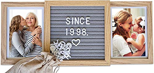 Oak letters Personalized Picture Frame with Custom Letter Board – Two Photo Display for Mom, Grandma, Best Friend Frame, Sisters, or Couples – Custom Photo Frame and Personalized Wedding or Friendship Gift - Image 1