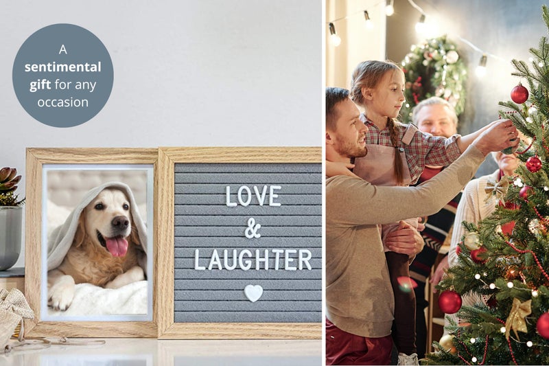 Oak letters Personalized Picture Frame with Custom Letter Board – Two Photo Display for Mom, Grandma, Best Friend Frame, Sisters, or Couples – Custom Photo Frame and Personalized Wedding or Friendship Gift - Image 2
