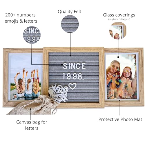 Oak letters Personalized Picture Frame with Custom Letter Board – Two Photo Display for Mom, Grandma, Best Friend Frame, Sisters, or Couples – Custom Photo Frame and Personalized Wedding or Friendship Gift - Image 4