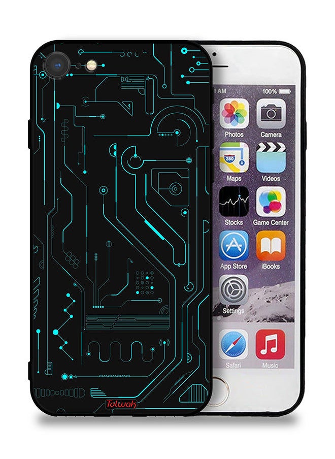 Tolwak - Apple iPhone 8 Protective Case Digital Art Circuits Minimalism Multiple Display - Image 1