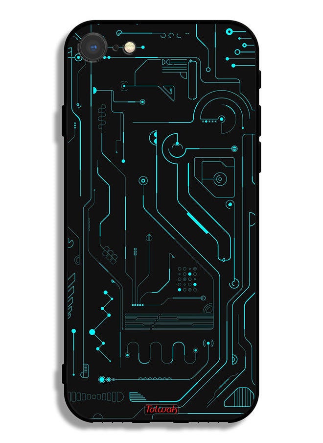 Tolwak - Apple iPhone 8 Protective Case Digital Art Circuits Minimalism Multiple Display - Image 1