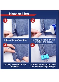 Excefore Fabric Glue, Permanent Clear Washable Clothing Glue for All Fabrics, Cotton, Flannel, Denim, Leather, Polyester, Doll Repair, 2 Pack  - Image 5
