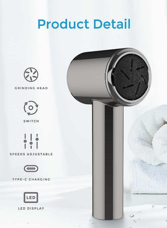 Topleo Electric Foot Callus Remover (with Dander Vacuum) Rechargeable Electric Callus Remover For Feet,Electric Pedicure Electric Foot File Kit,Professional Pedi Feet Care Tool For Dead,Hard Cracked Dry Skin - Image 3