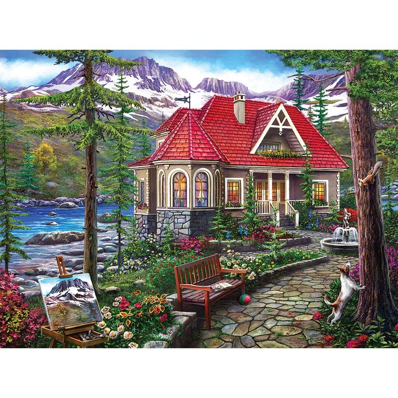 Bits and Pieces  500 Piece Jigsaw Puzzle for Adults  Countryside House 500 pc Large Piece Jigsaw Puzzle by Artist Image World  18 x 24 - Image 1