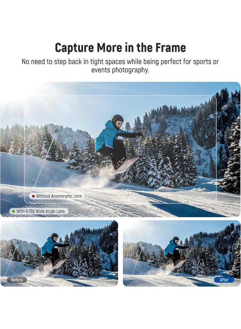 Neewer 0.75X Wide Angle Lens Compatible with DJI OSMO Pocket 3 Creator Combo Accessories, Expanded FOV of 108°, Magnetic Coated Aspherical Action Camera Lens - Image 4