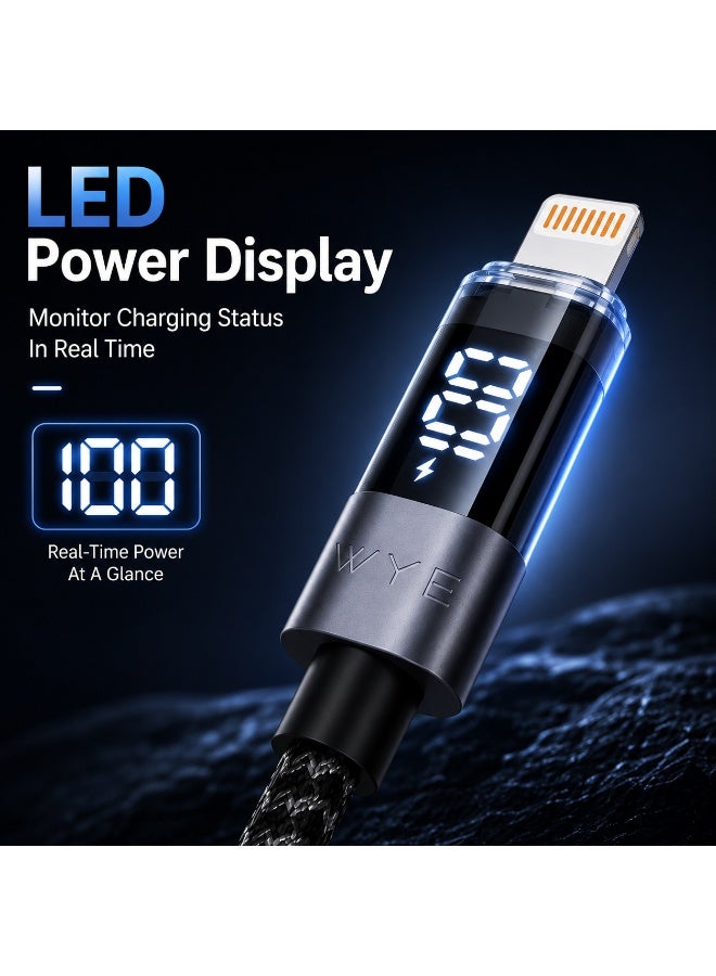 WYE Y-DC53CL1M1 LED Display Ultra Fast Charging & Data Cable | High-Speed Fast Charge USB Cable with Smart Power Display for Smartphones, Tablets & USB Devices - Image 2