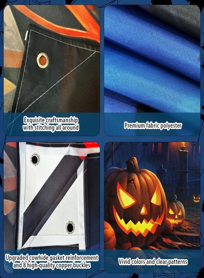 GRMIKBU Halloween Decorations Garage Door Cover, Large Hanging Backdrop Door Cover Halloween Garage Wall Decorations for Outdoor Home Yard Garage Door Decorations Party Photo Backgrounds (7X16Ft) - Image 3