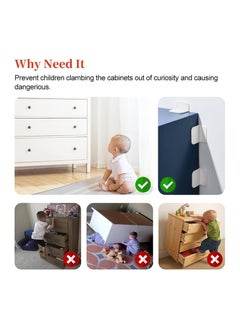 KASTWAVE 2Pcs Anti Tip Furniture Anchor, Adhesive Anti Tip Wall Anchors Kit, Protect Toddler and Pet from Falling Furniture, No Drills, Furniture Anchors for Cabinets and Bookshelves  - Image 2