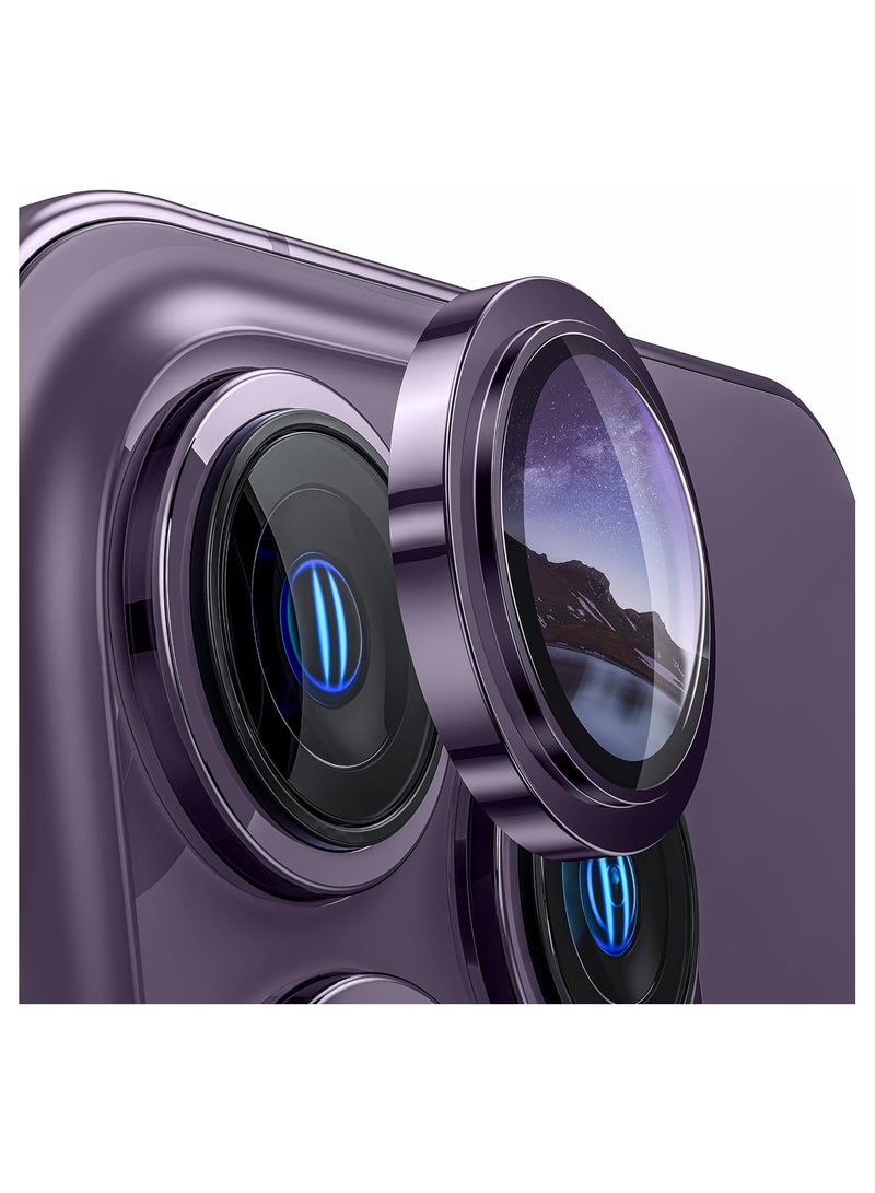 iphone14 pro/ 14promax camera lens protector purple - Image 1