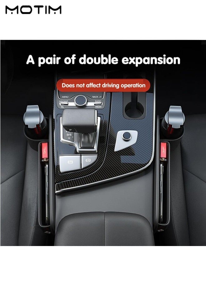 Motim 1 Pair Car Side Pocket Organizer, Car Seat Gap Filler Storage Box with Cup Holder, Front Seat Console Car Organizer Side Pocket Left and Right - Image 4
