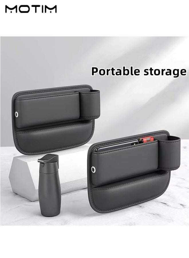 Motim 1 Pair Car Side Pocket Organizer, Car Seat Gap Filler Storage Box with Cup Holder, Front Seat Console Car Organizer Side Pocket Left and Right - Image 3